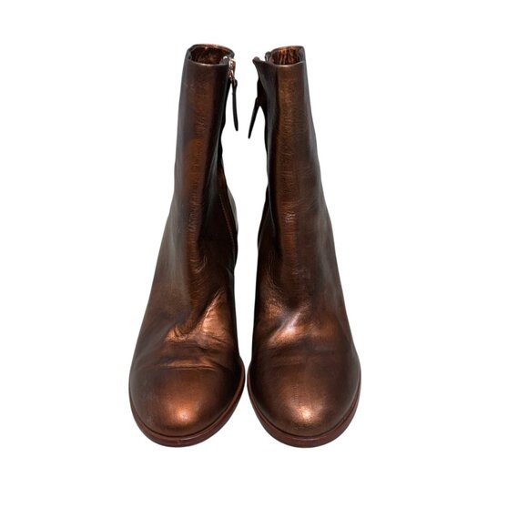 Pour La Victoire Iris in metallic copper leather women's ankle booties size 6 - Picture 3 of 12
